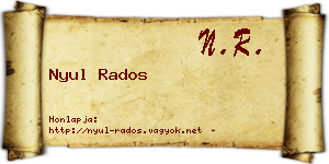 Nyul Rados névjegykártya